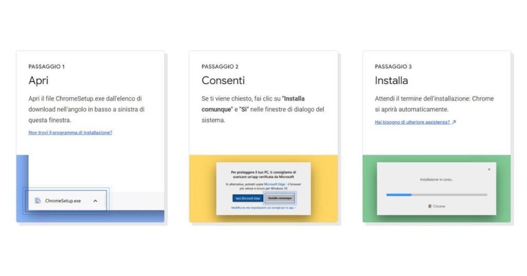 Come si scarica e installa Chrome