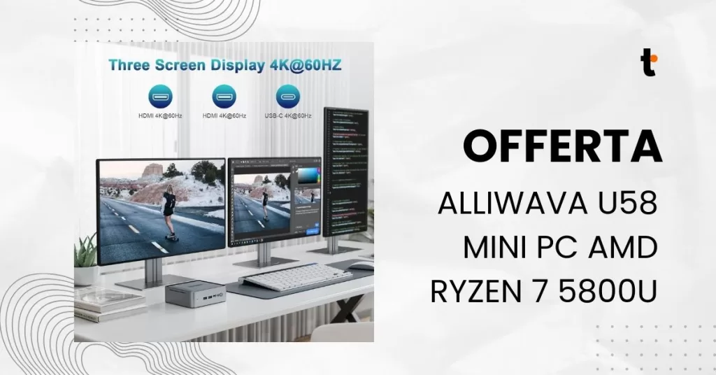 Offerta ALLIWAVA U58 Mini PC AMD Ryzen 7 5800U